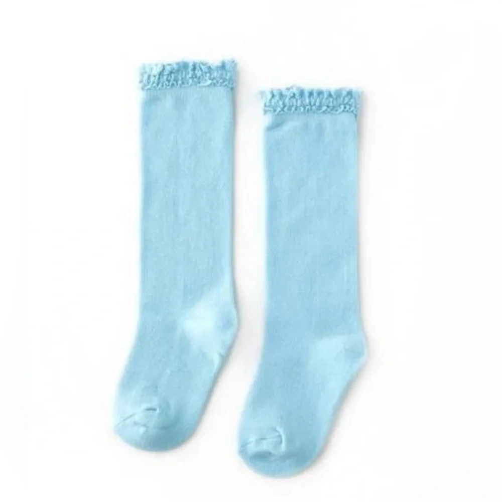 Little Stocking Co Lace Top and Cable Knit Knee High Socks - Little OOMA